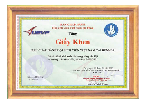 Khung Ảnh, Bằng Khen