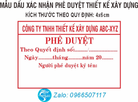 DẤU PHÊ DUYỆT THIẾT KÊ XÂY DỰNG
